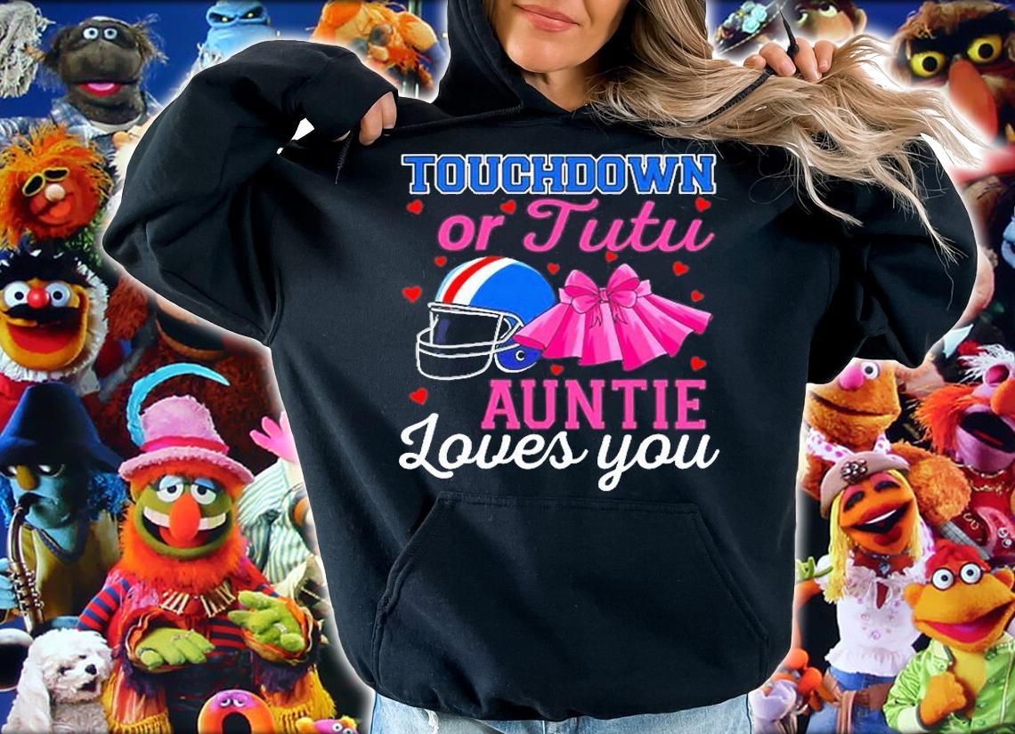 Touchdown Or Tutu Auntie Loves You Football Baby Shower T-Shirt t-shirt hoodie