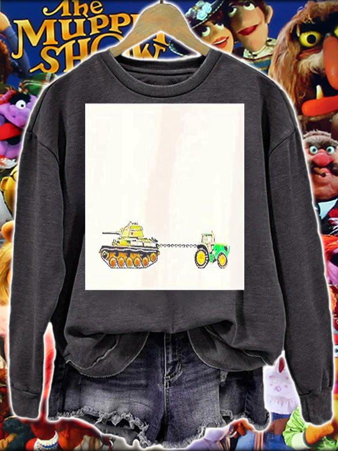 Ukrainian Tractor Pulling Russian Tank I Stand With Ukraine Peace Ukraine T-Shirt t-shirt