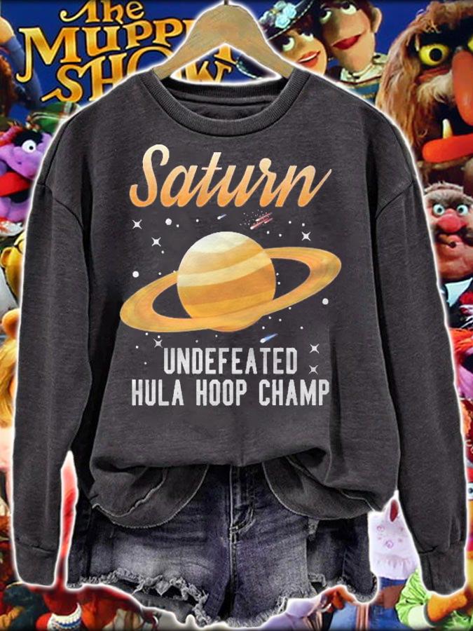 Saturn Undefeated Hula Hoop Champion Funny Space Science Pullover Shirt t-shirt