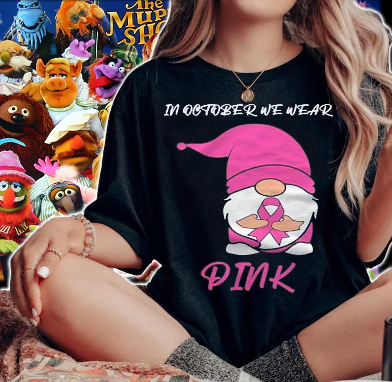 In October We Wear Pink For Breast Cancer Awareness Ribbon Shirt t-shirt woman shirt