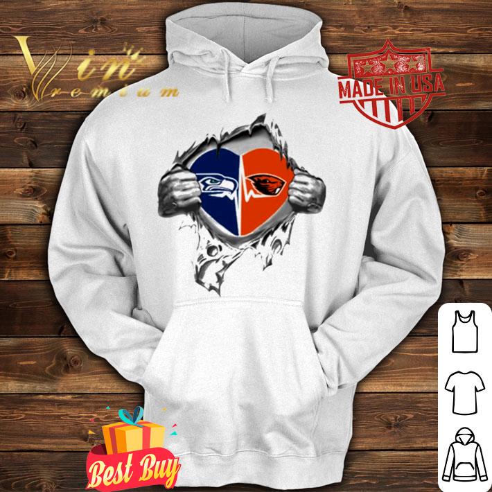 Blood Inside Me Seattle Seahawks And Oregon State Beavers t-shirt