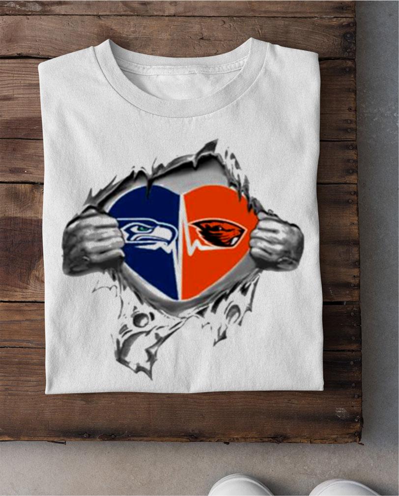 Blood Inside Me Seattle Seahawks And Oregon State Beavers t-shirt