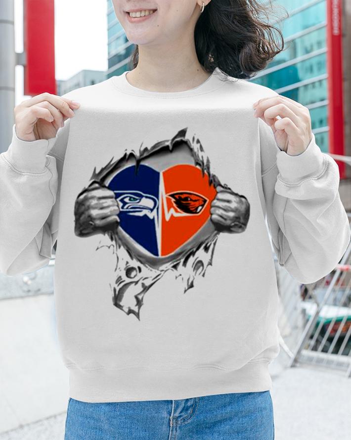 Blood Inside Me Seattle Seahawks And Oregon State Beavers t-shirt
