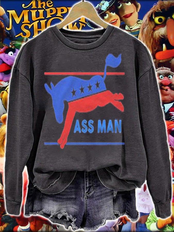 Mens Funny Democrat Merchandise Democratic Donkey Assman Ass Man Shirt t-shirt sweatshirt