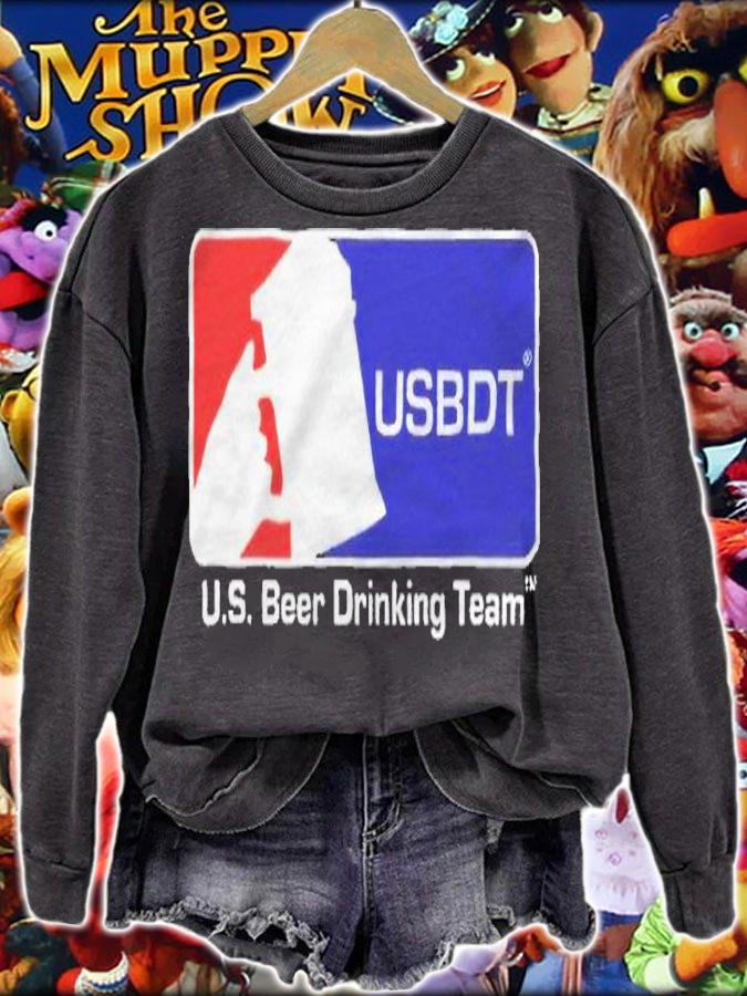 Us beer drinking team logo parody T-shirt t-shirt sweatshirt