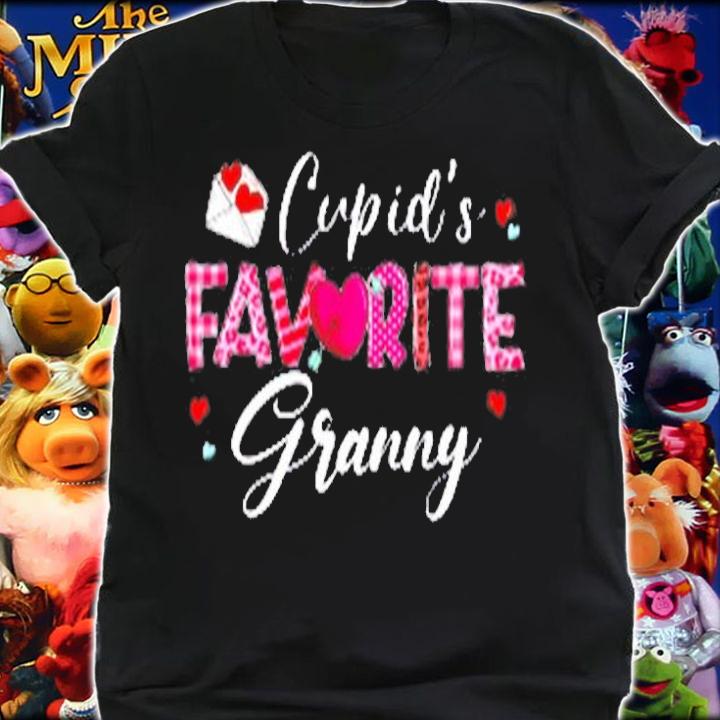 Cupid's Favorite Granny Leopard Plaid Funny Valentine Day t-Shirt shirt