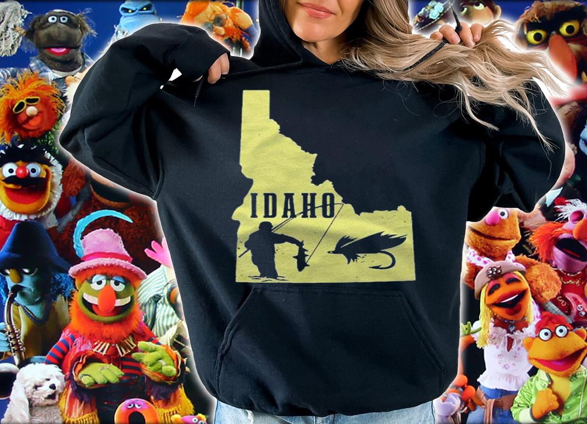 Idaho Fly Fishing Vintage State Map Trout Salmon Fisherman Pullover shirt