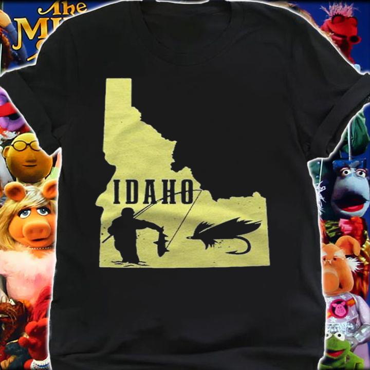 Idaho Fly Fishing Vintage State Map Trout Salmon Fisherman Pullover shirt