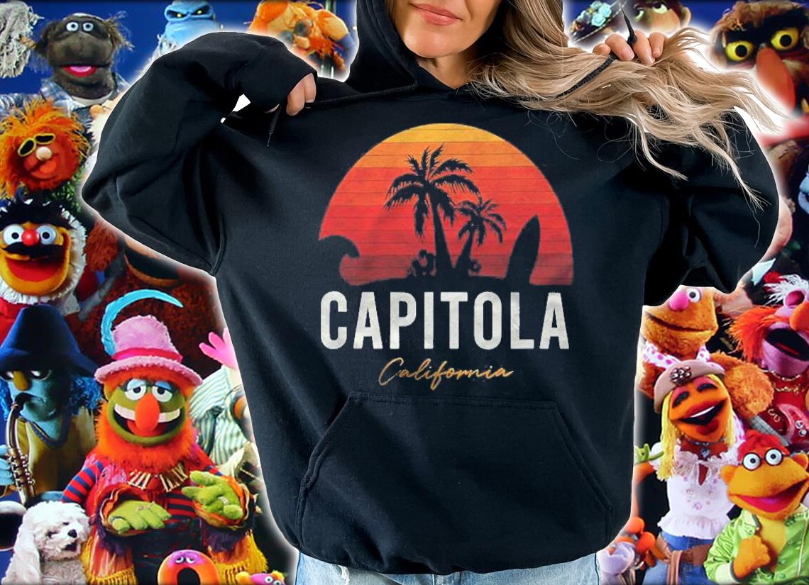 Capitola Beach California Palm Trees Vacation Trip Surf T-shirt