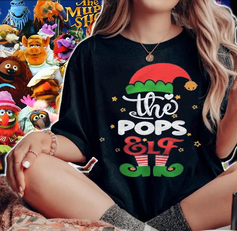 Pops Elf Matching Family Group Christmas Party Pajama Shirt woman shirt