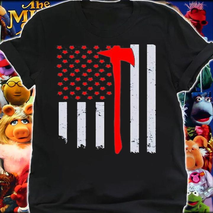 Thin Red Line Firefighter Axe Support Cool Firefighter T-Shirt