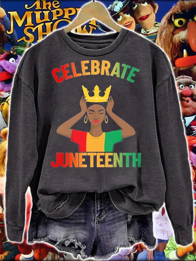 Celebrate Juneteenth Afro Womens Juneteenth Girls T-Shirt sweatshirt