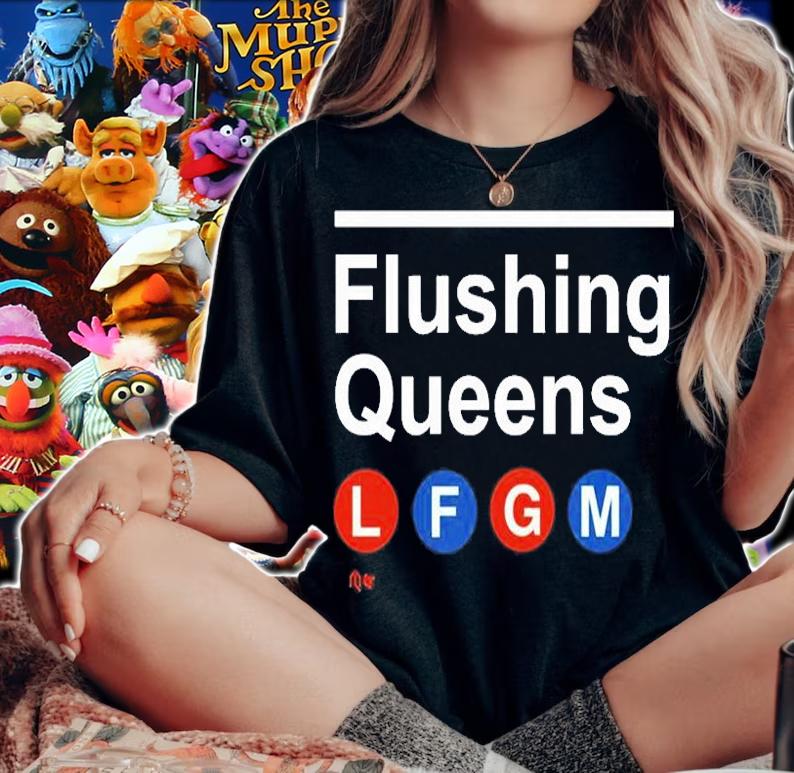 Flushing Queens LFGM Subway Sign T-Shirt woman shirt