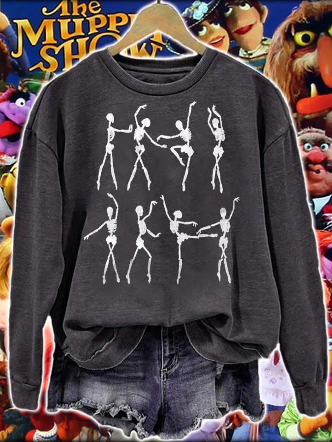Skeleton Ballerinas Ballet Dance Cute Halloween Costume Girl Shirt sweatshirt
