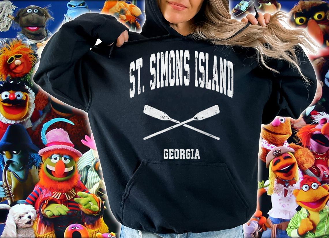 St. Simons Island Georgia Vintage Nautical Crossed Oars T-shirt