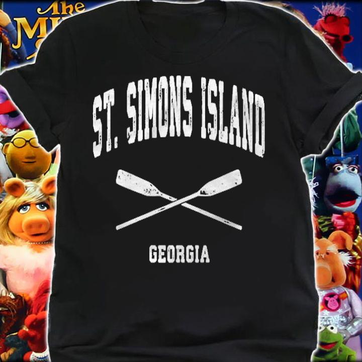 St. Simons Island Georgia Vintage Nautical Crossed Oars T-shirt
