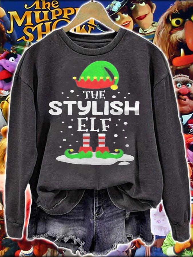 The Stylish Elf Christmas Family Matching Costume Pjs Cute Shirt sweatshirt