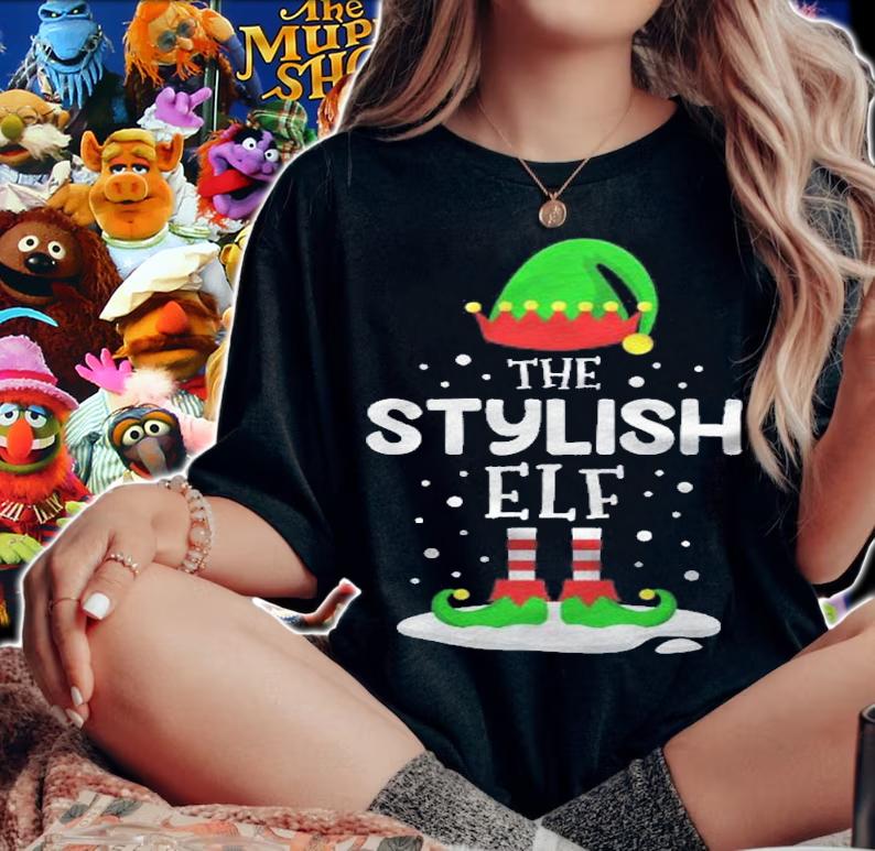 The Stylish Elf Christmas Family Matching Costume Pjs Cute Shirt woman shirt