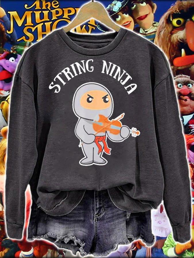 Violin Shirt String Ninja Violinist Orchestra Gift T-Shirt sweatshirt