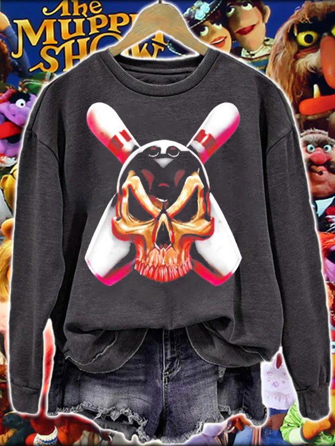 Funny Bowling Skull Pin Bowling T-Shirt sweatshirt