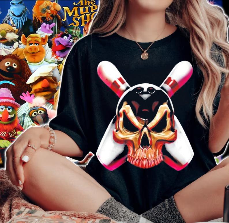 Funny Bowling Skull Pin Bowling T-Shirt woman shirt