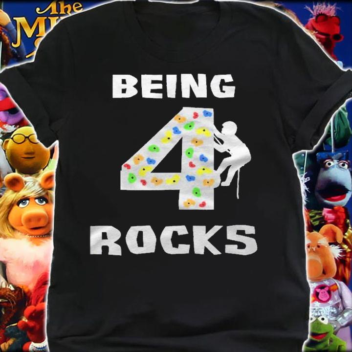 Kids Being 4 Years Old Rocks Funny Rock Climber Birthday shirt shirt