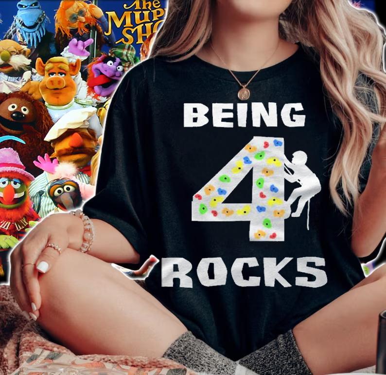 Kids Being 4 Years Old Rocks Funny Rock Climber Birthday shirt woman shirt