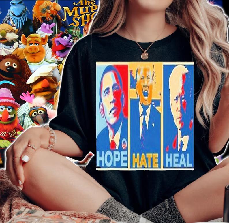 Obama Hope Donald Trump Hate And Biden Heal In America T-Shirt