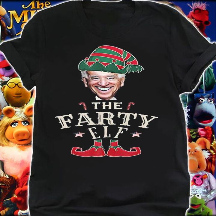 The Farty Biden Elf Christmas Sarcastic Political T-Shirt shirt