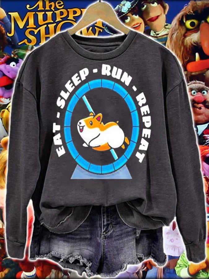 Eat Sleep Run Repeat Hamster Running Wheel T-Shir t-shirt