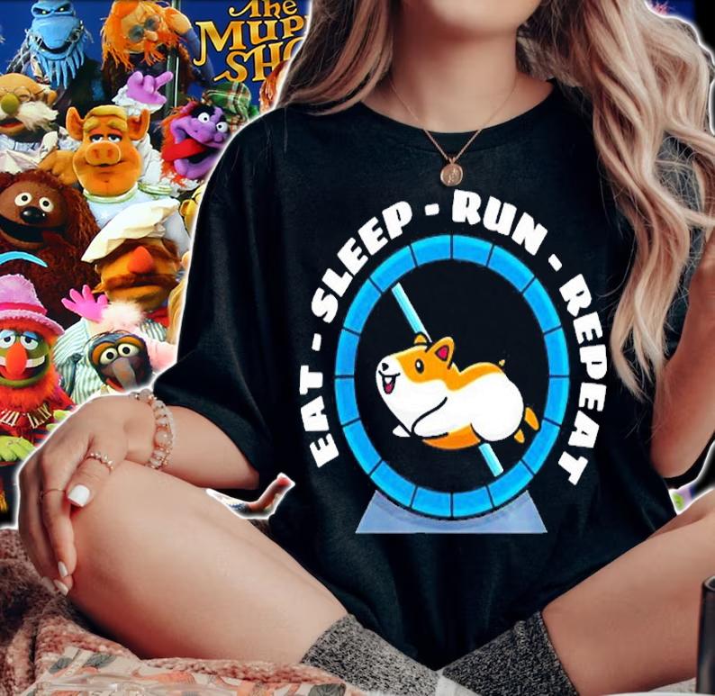 Eat Sleep Run Repeat Hamster Running Wheel T-Shir t-shirt