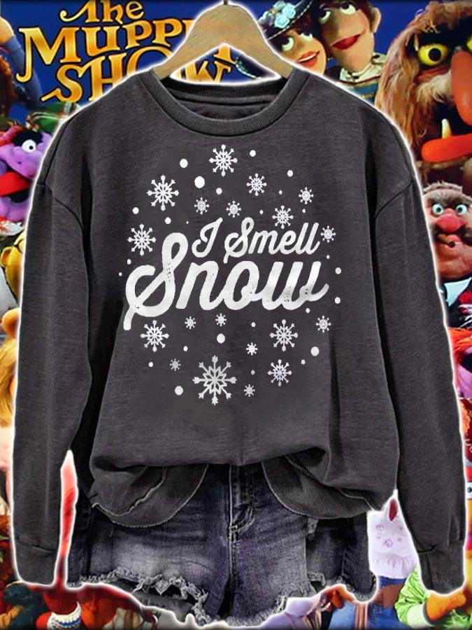 I Smell Snow Funny Holiday Snowflakes Pullover Shirt sweatshirt