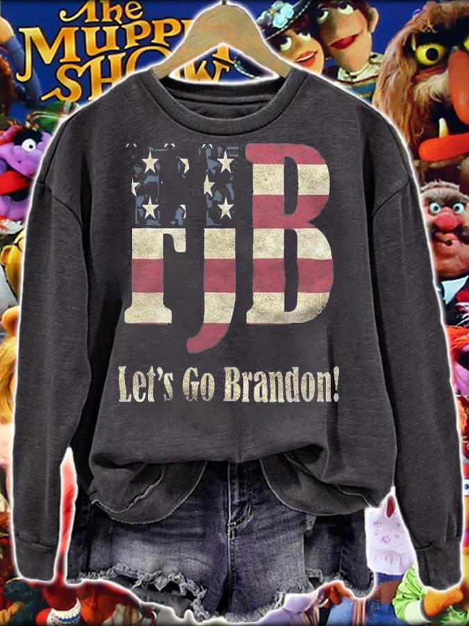 Let's Go Brandon FBJ Chant USA Flag Vintage T-Shirt sweatshirt