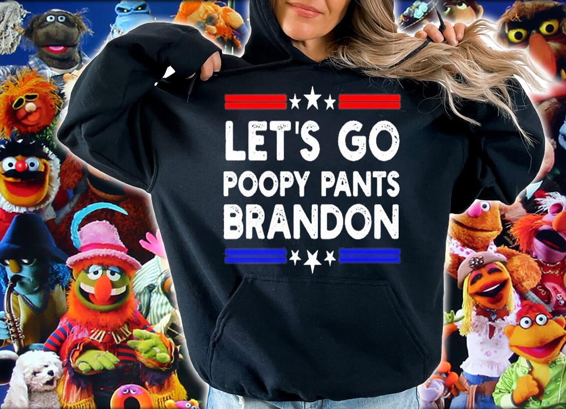 Lets Go Poopy Pants Brandon US Flag Funny Anti Biden T-Shirt hoodie