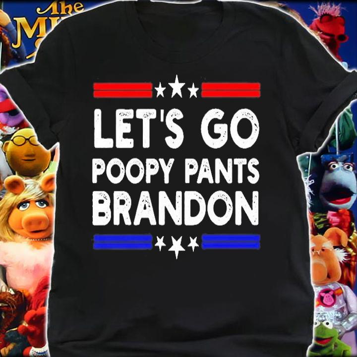 Lets Go Poopy Pants Brandon US Flag Funny Anti Biden T-Shirt shirt