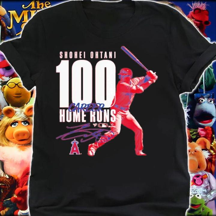 Los Angeles Angels Shohei Ohtani 100th Career Home Run Signatures Shirt shirt