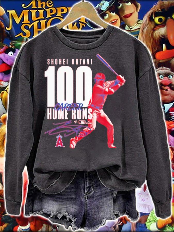 Los Angeles Angels Shohei Ohtani 100th Career Home Run Signatures Shirt sweatshirt