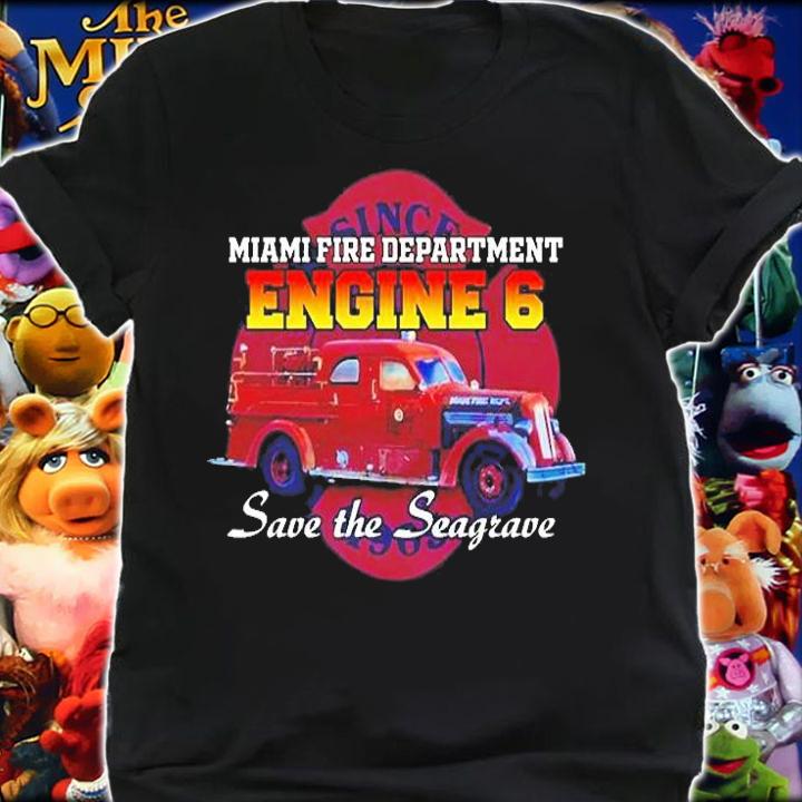 Miami Fire Department Engine 6 Save The Seagrave T-Shirt shirt