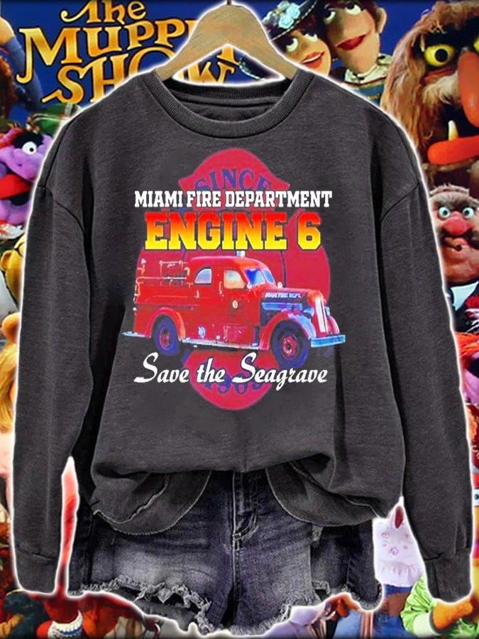 Miami Fire Department Engine 6 Save The Seagrave T-Shirt sweatshirt
