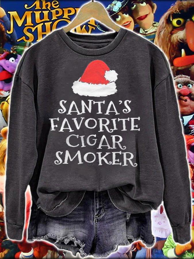 Santas Favorite Cigar Smoker Smoking Christmas Gift Funny Shirt sweatshirt
