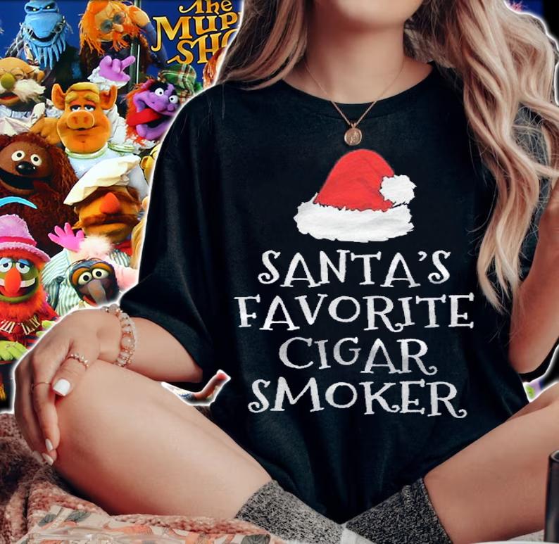 Santas Favorite Cigar Smoker Smoking Christmas Gift Funny Shirt woman shirt
