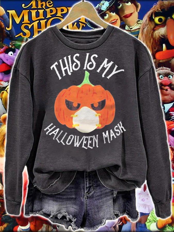 This Is My Halloween Mask Funny Costume Pumpkin Shirt sweatshirt
