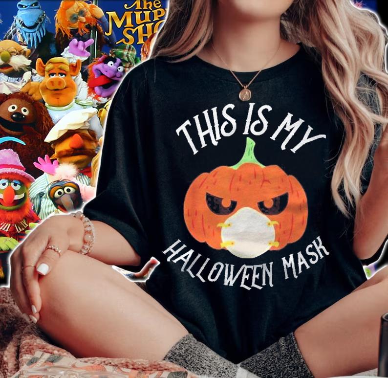 This Is My Halloween Mask Funny Costume Pumpkin Shirt woman shirt