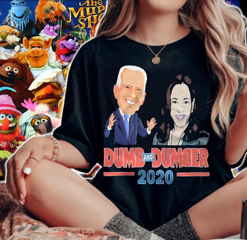 Trending pro Trump Dumb And Dumber Anti Biden Harris 2020 T-Shirt woman shirt