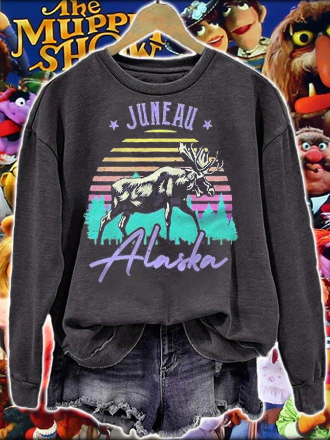 Vintage Juneau Alaska Moose Elk Shirt sweatshirt