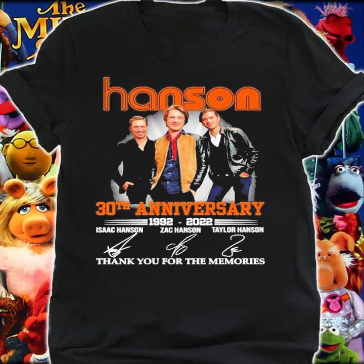 Hanson 30th Anniversary 1992-2022 Signatures Thank You For The Memories Shirt