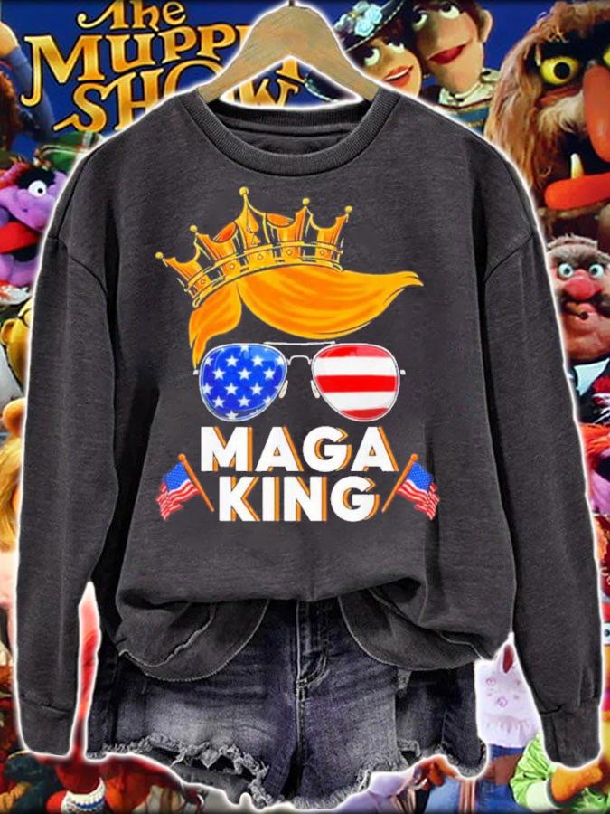 MAGA King Donald Trump Glasses Shirt