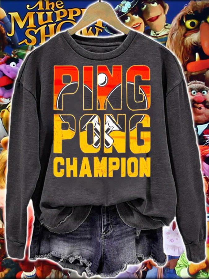 Ping Pong Champion Retro Table Tennis T-Shirt sweatshirt
