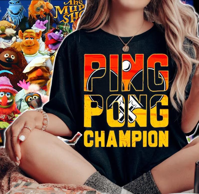 Ping Pong Champion Retro Table Tennis T-Shirt woman shirt
