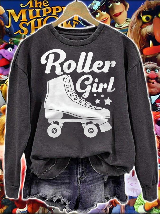 Funny Roller Skate Designs For Girls Women 70S 80S Skaters Shirt sweatshirt
